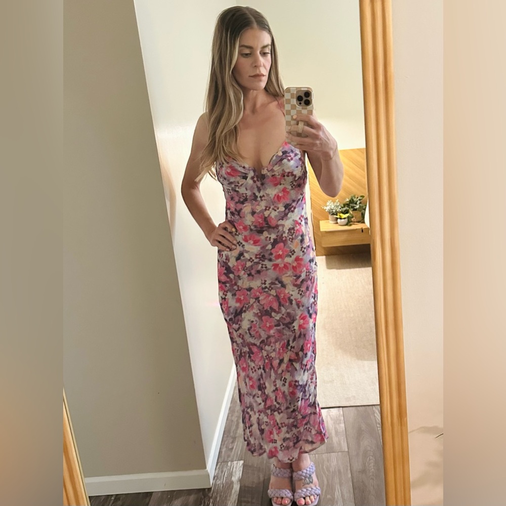 Acoa Floral Backless Strappy Midi Dress - NWT - XSmall